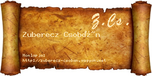 Zuberecz Csobán névjegykártya